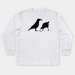 Easter Jelly Bean Crows Kids Long Sleeve T-Shirt